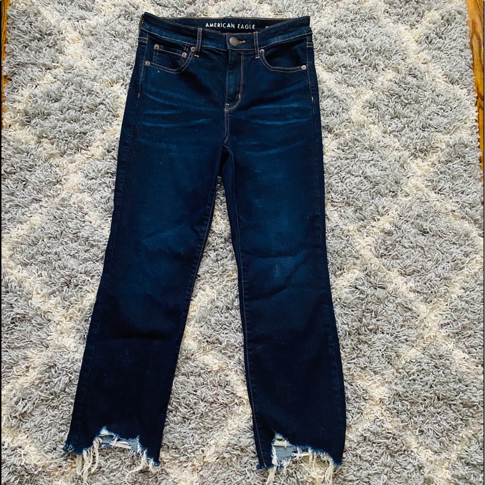 AE High-Rise Crop Flare Jeans (Never Worn)